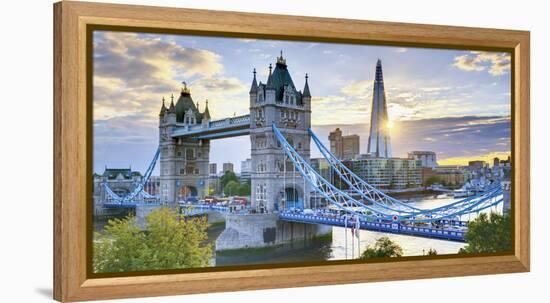 UK, England, London, River Thames, Tower Bridge and the Shard, by Architect Renzo Piano-Alan Copson-Framed Premier Image Canvas