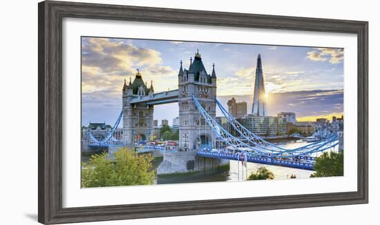 UK, England, London, River Thames, Tower Bridge and the Shard, by Architect Renzo Piano-Alan Copson-Framed Photographic Print