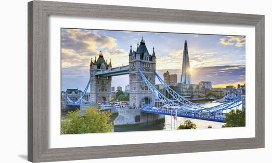 UK, England, London, River Thames, Tower Bridge and the Shard, by Architect Renzo Piano-Alan Copson-Framed Photographic Print