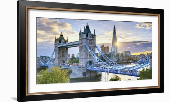 UK, England, London, River Thames, Tower Bridge and the Shard, by Architect Renzo Piano-Alan Copson-Framed Photographic Print