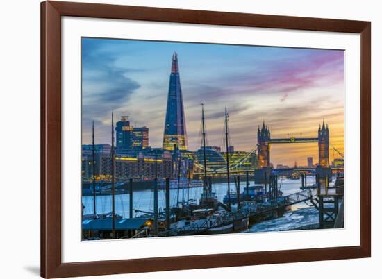 UK, England, London, The Shard and Tower Bridge over River Thames-Alan Copson-Framed Photographic Print