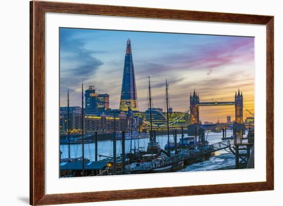 UK, England, London, The Shard and Tower Bridge over River Thames-Alan Copson-Framed Photographic Print