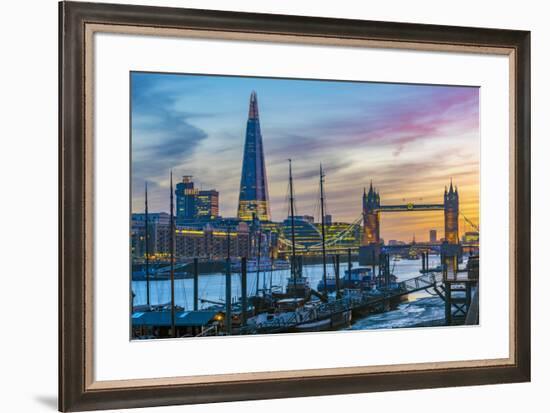 UK, England, London, The Shard and Tower Bridge over River Thames-Alan Copson-Framed Photographic Print