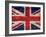 Uk Flag On A Brick Wall Background-Steve18-Framed Art Print