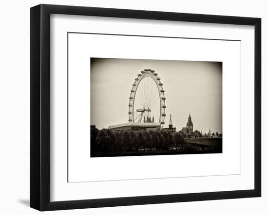 UK Landscape - Red Telephone Booth and River Thames - London - UK - England - United Kingdom-Philippe Hugonnard-Framed Art Print