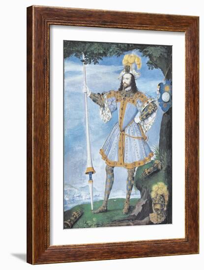 UK, London-Greenwich, Portrait of George Clifford 3rd Earl of Cumberland-null-Framed Giclee Print