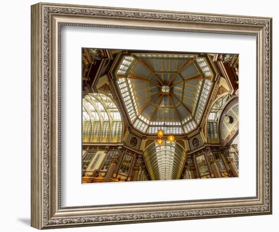 UK London Leadenhal market interior elaborate roof-Charles Bowman-Framed Photographic Print
