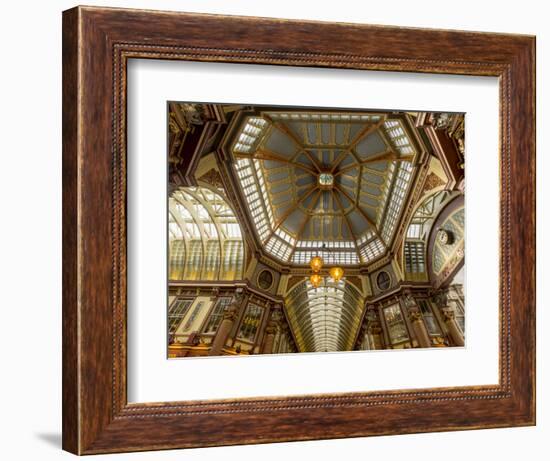 UK London Leadenhal market interior elaborate roof-Charles Bowman-Framed Photographic Print