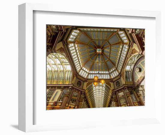 UK London Leadenhal market interior elaborate roof-Charles Bowman-Framed Photographic Print