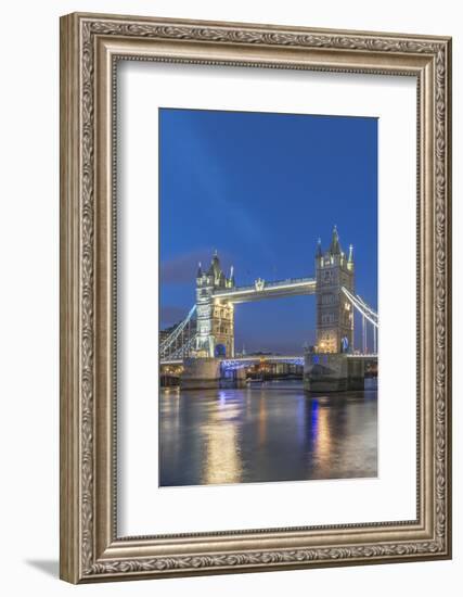 UK, London. Twilight Tower Bridge-Rob Tilley-Framed Photographic Print