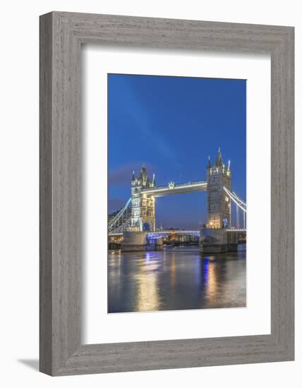 UK, London. Twilight Tower Bridge-Rob Tilley-Framed Photographic Print