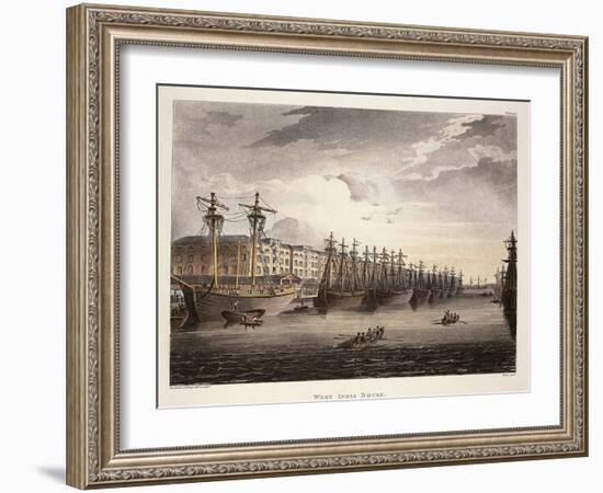 UK, London, Wharf at Westminister Bridge-Jacques-Laurent Agasse-Framed Giclee Print