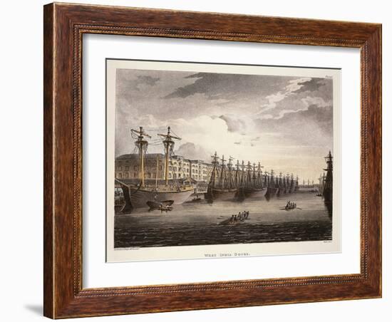 UK, London, Wharf at Westminister Bridge-Jacques-Laurent Agasse-Framed Giclee Print