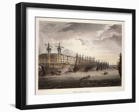 UK, London, Wharf at Westminister Bridge-Jacques-Laurent Agasse-Framed Giclee Print