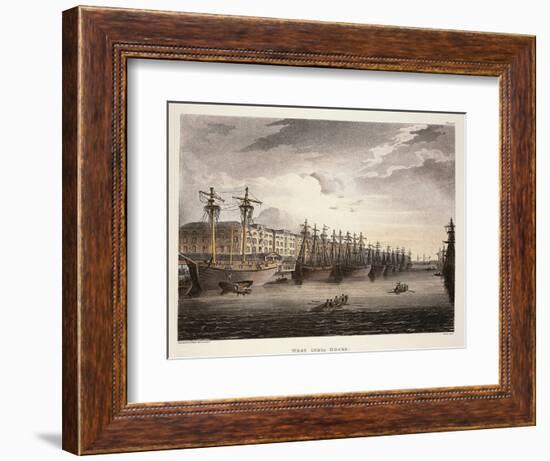 UK, London, Wharf at Westminister Bridge-Jacques-Laurent Agasse-Framed Giclee Print