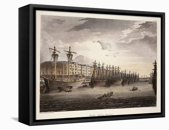 UK, London, Wharf at Westminister Bridge-Jacques-Laurent Agasse-Framed Premier Image Canvas