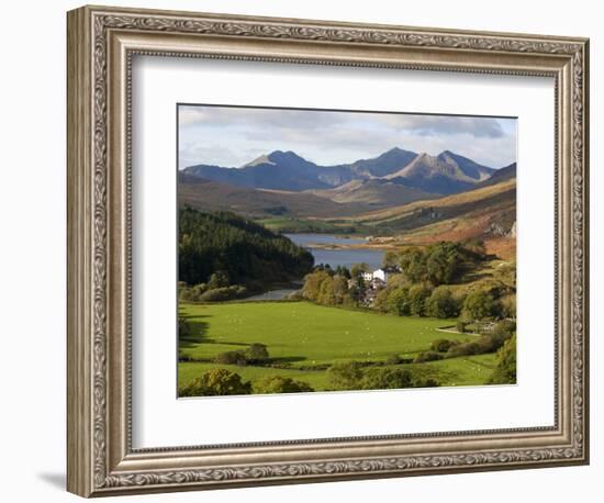 Uk, North Wales, Snowdonia; the Snowdon Horseshoe Rises Above Llyn Mymbr-John Warburton-lee-Framed Photographic Print