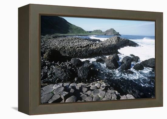 UK, Northern Ireland, County Antrim, Giant's Causeway, Prismatic Basalt Columns-null-Framed Premier Image Canvas