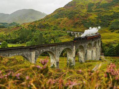 print glenfinnan crossing jacobite highlands viaduct scotland steam train kozlowski karol just
