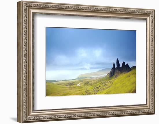 Uk, Scotland, Inner Hebrides, Isle of Skye. the Old Man of Storr in Dramatic Weather.-Ken Scicluna-Framed Photographic Print