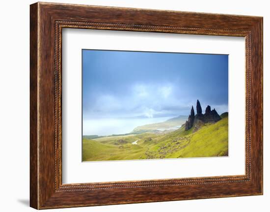 Uk, Scotland, Inner Hebrides, Isle of Skye. the Old Man of Storr in Dramatic Weather.-Ken Scicluna-Framed Photographic Print