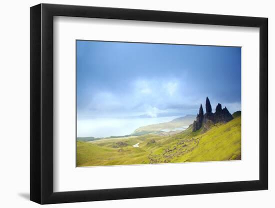 Uk, Scotland, Inner Hebrides, Isle of Skye. the Old Man of Storr in Dramatic Weather.-Ken Scicluna-Framed Photographic Print