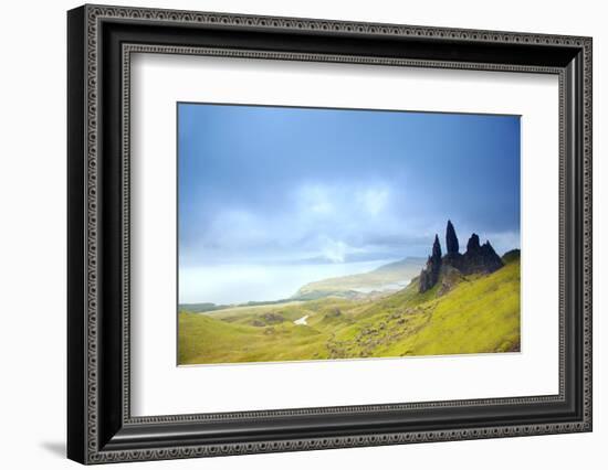 Uk, Scotland, Inner Hebrides, Isle of Skye. the Old Man of Storr in Dramatic Weather.-Ken Scicluna-Framed Photographic Print