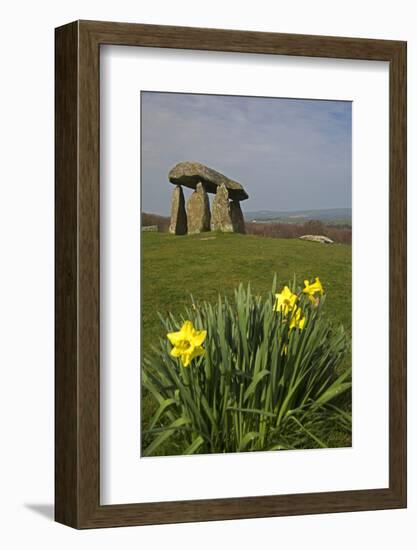 UK, Wales, Newport. Pentre Ifan Cromlech, a well, preserved ancient burial chamber (dolman).-Kymri Wilt-Framed Photographic Print