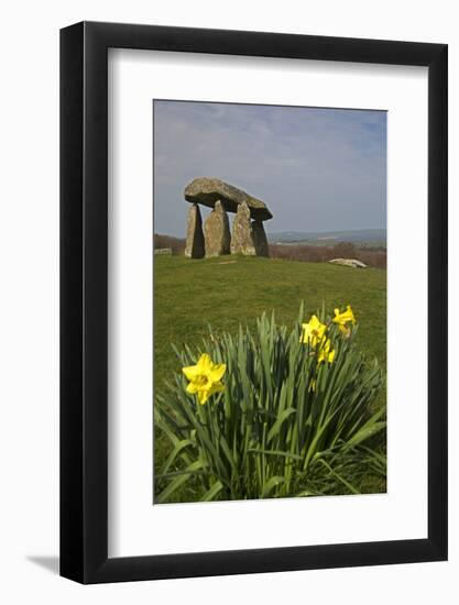 UK, Wales, Newport. Pentre Ifan Cromlech, a well, preserved ancient burial chamber (dolman).-Kymri Wilt-Framed Photographic Print