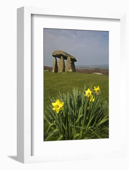 UK, Wales, Newport. Pentre Ifan Cromlech, a well, preserved ancient burial chamber (dolman).-Kymri Wilt-Framed Photographic Print