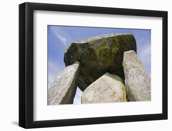 UK, Wales, Newport. Pentre Ifan Cromlech, a well, preserved ancient burial chamber (dolman).-Kymri Wilt-Framed Photographic Print