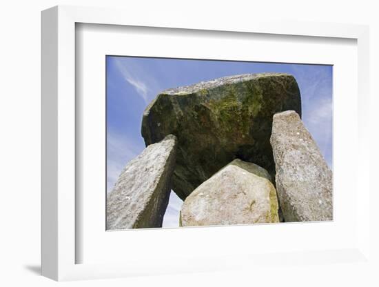 UK, Wales, Newport. Pentre Ifan Cromlech, a well, preserved ancient burial chamber (dolman).-Kymri Wilt-Framed Photographic Print