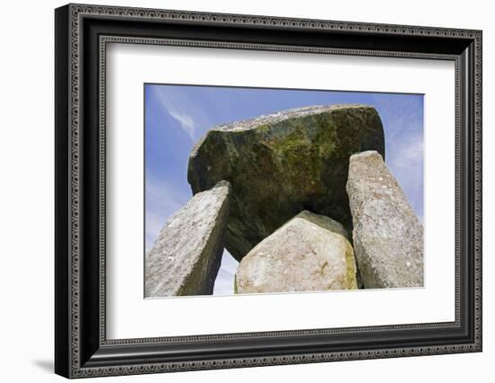 UK, Wales, Newport. Pentre Ifan Cromlech, a well, preserved ancient burial chamber (dolman).-Kymri Wilt-Framed Photographic Print