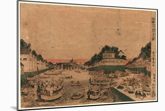 Ukie Fukagawa Eitai Suzumi No Zu-Utagawa Toyoharu-Mounted Giclee Print