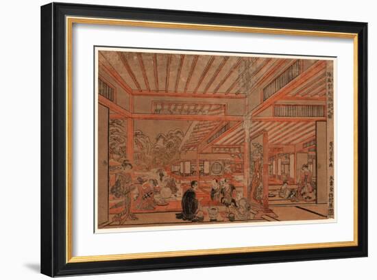 Ukie Yukimi Shuen No Zu-Utagawa Toyoharu-Framed Giclee Print