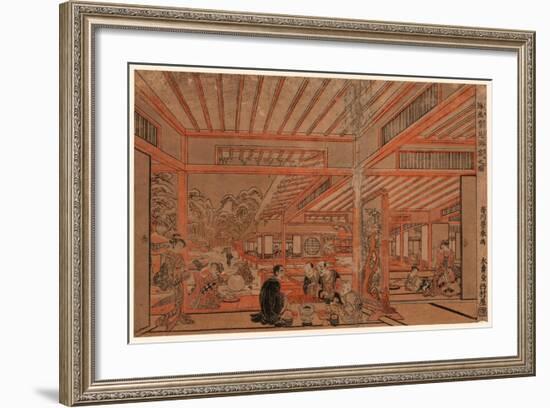 Ukie Yukimi Shuen No Zu-Utagawa Toyoharu-Framed Giclee Print