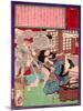 Ukiyo-E Newspaper: a Noodle Shop Wife Throw a Boiling Pot to Her Husband-Yoshitoshi Tsukioka-Mounted Giclee Print