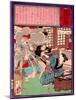 Ukiyo-E Newspaper: a Noodle Shop Wife Throw a Boiling Pot to Her Husband-Yoshitoshi Tsukioka-Mounted Giclee Print