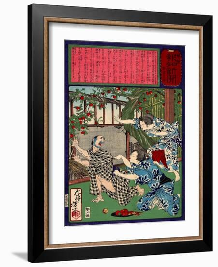 Ukiyo-E Newspaper: Jealous Wife Killed Her Husband-Yoshitoshi Tsukioka-Framed Giclee Print