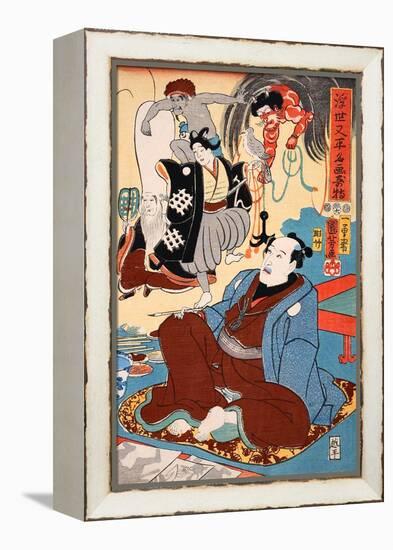 Ukiyo Matataira Masterpiece Benevolent-Kuniyoshi Utagawa-Framed Stretched Canvas