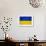Ukraine Flag Design with Wood Patterning - Flags of the World Series-Philippe Hugonnard-Framed Art Print displayed on a wall
