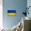 Ukraine Flag Design with Wood Patterning - Flags of the World Series-Philippe Hugonnard-Mounted Art Print displayed on a wall