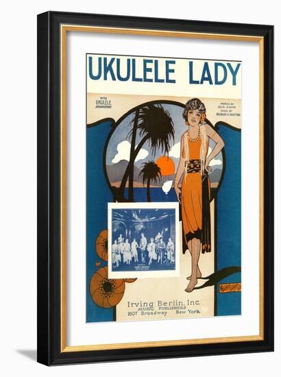 Ukulele Lady, Sheet Music, Art Deco-null-Framed Art Print