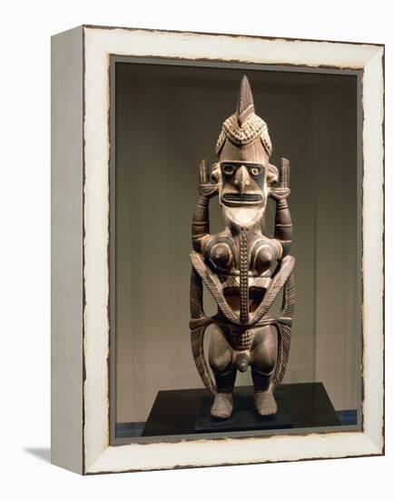 Uli, Wood Carving, Height 150 Cm, New Ireland, Papua New Guinea, 18th-19th Century-null-Framed Premier Image Canvas