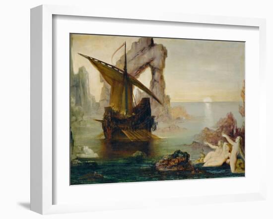 Ulisse et les Sirenes - Ulysses and the Sirens, 1875-1880-Gustave Moreau-Framed Giclee Print