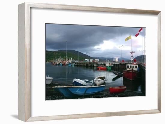 Ullapool Harbour on a Stormy Evening, Highland, Scotland-Peter Thompson-Framed Premium Photographic Print