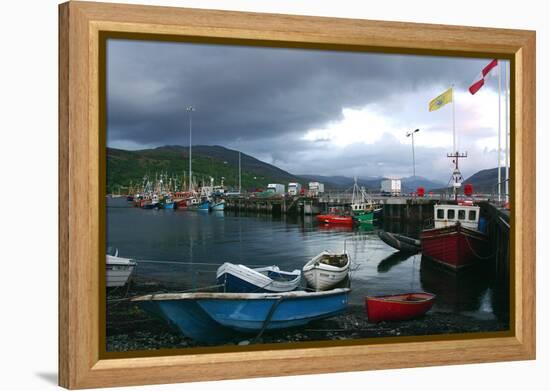 Ullapool Harbour on a Stormy Evening, Highland, Scotland-Peter Thompson-Framed Premier Image Canvas