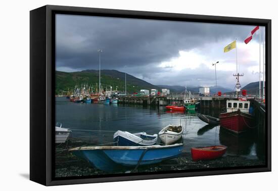 Ullapool Harbour on a Stormy Evening, Highland, Scotland-Peter Thompson-Framed Premier Image Canvas
