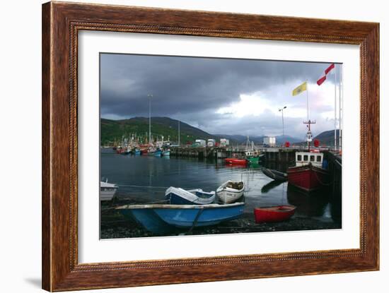 Ullapool Harbour on a Stormy Evening, Highland, Scotland-Peter Thompson-Framed Photographic Print