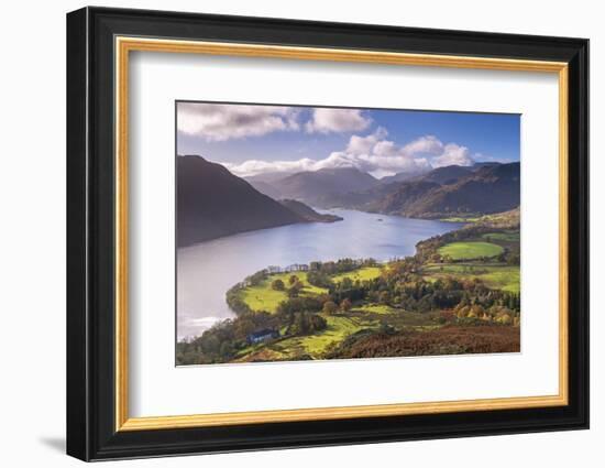 Ullswater from Gowbarrow Fell, Lake District National Park, Cumbria, England. Autumn-Adam Burton-Framed Photographic Print